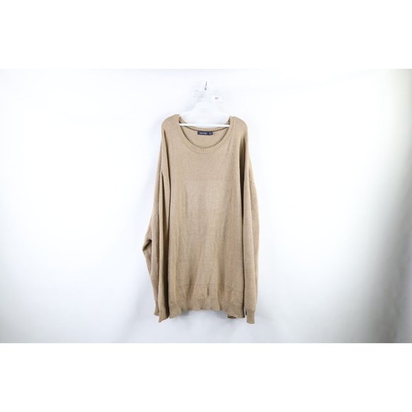00'S ~ NAUTICA Striped Pattern Cotton Knit Sweater Men's Size L cotton blue type Vintage Second Hand